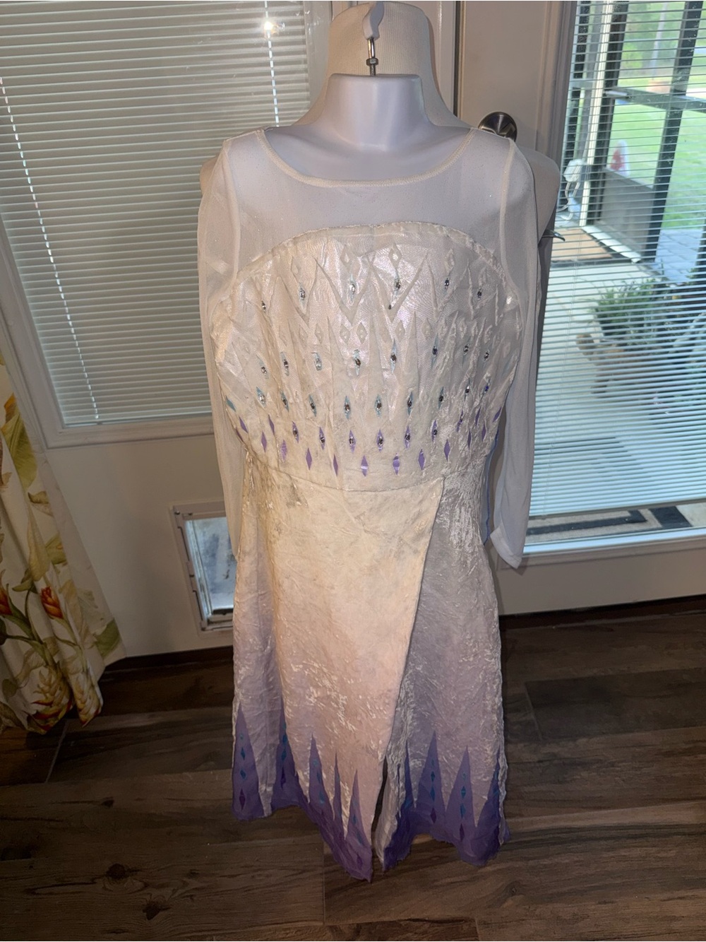 Disney Elsa White and Purple Gradient Embellished Women’s Dress
